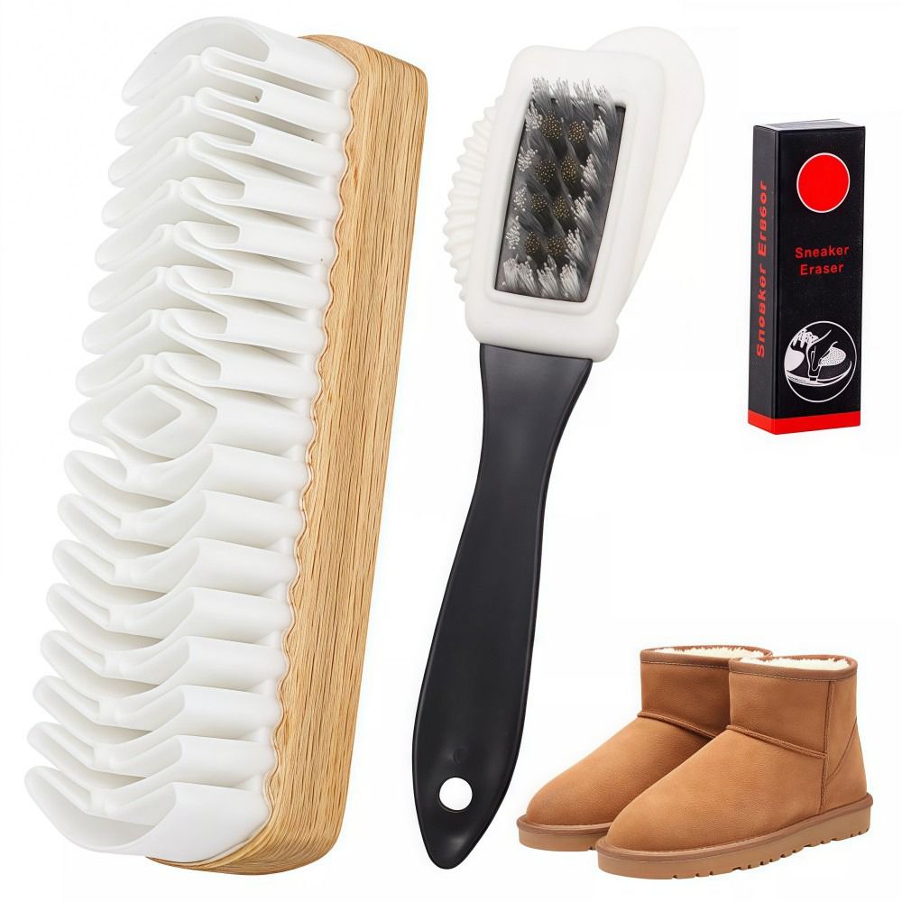 Wood Stain Brush - 3Pcs/Set With Eraser Suede Brush Kit