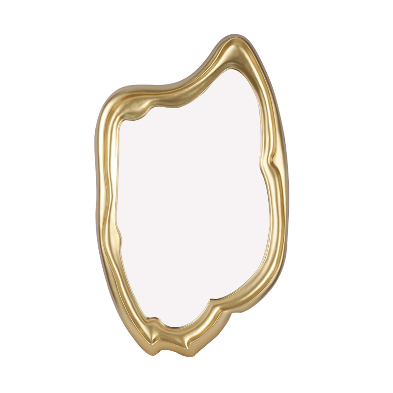Home Improvement Background - Decorative mirror special-shaped gold background wall