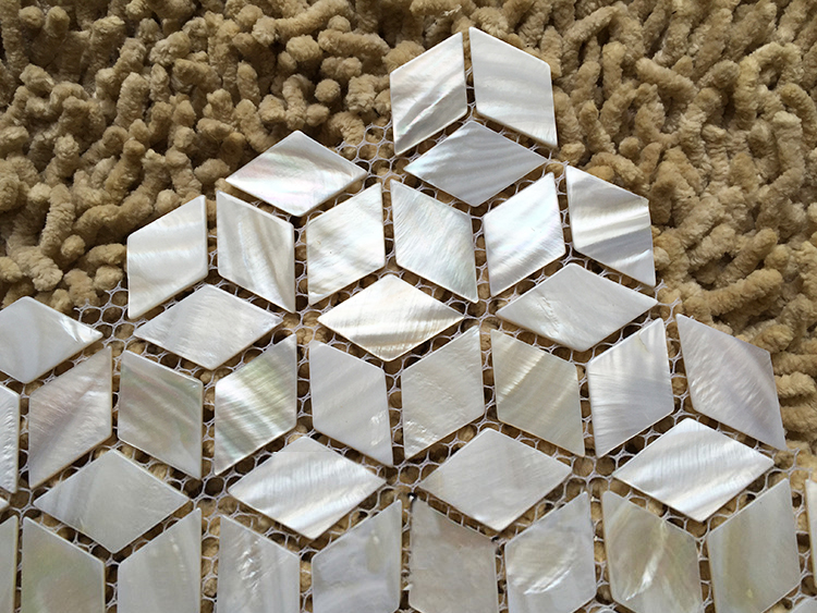 Rhombus white shell mosaic til - Home Improvement Background review and price
